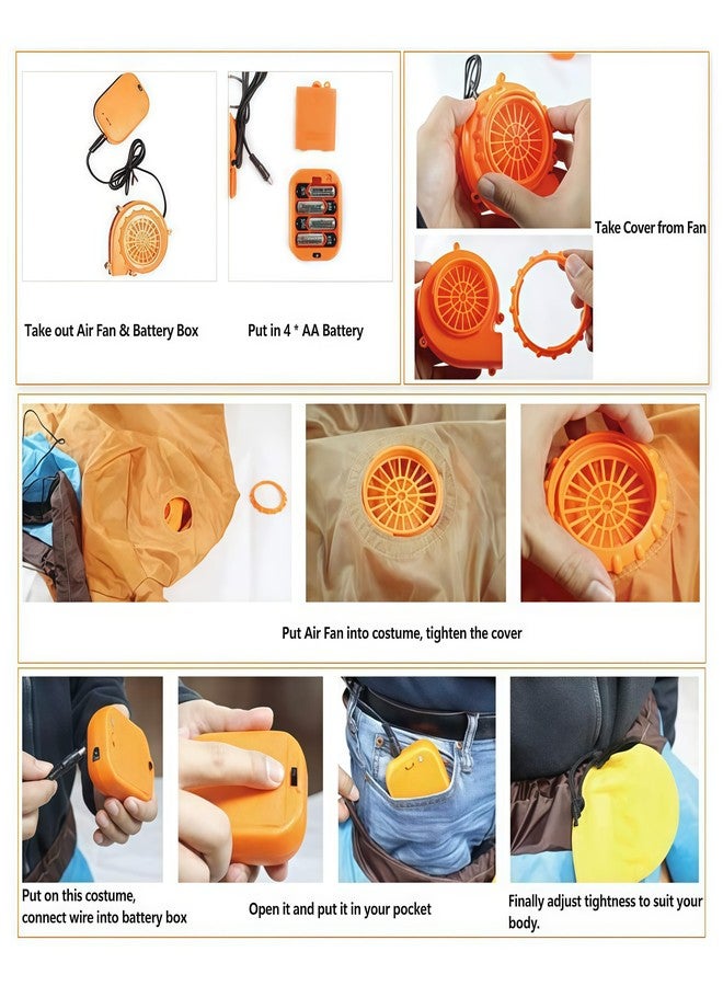 ACGarden Mini Fan for Dinosaur Costume or Head or Other Inflatable Game Costume Set, Orange - Image 4